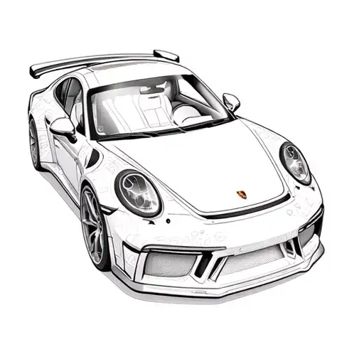 a porsche 911 gt3 tattoo design idea