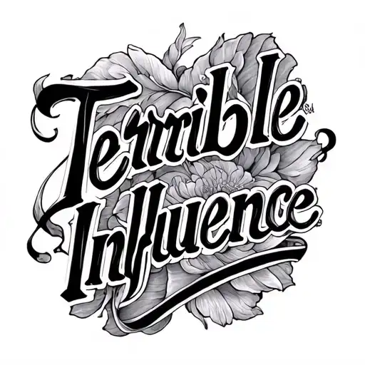 words "Terrible Influence" tattoo design idea