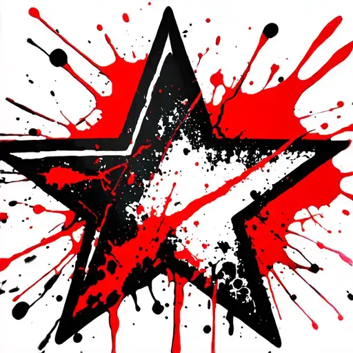 Star splatter painted tattoo design idea
