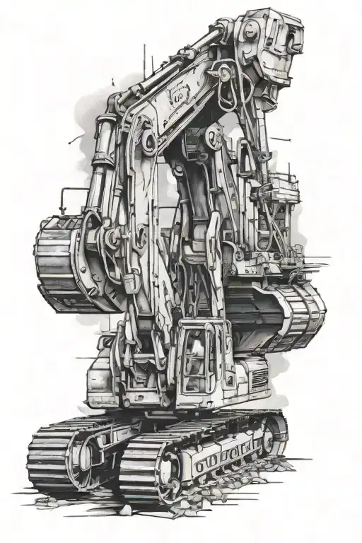excavator enginieer tattoo design idea