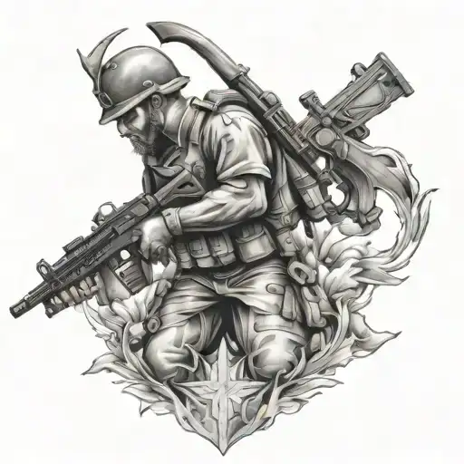 soldier of god tattoo design idea