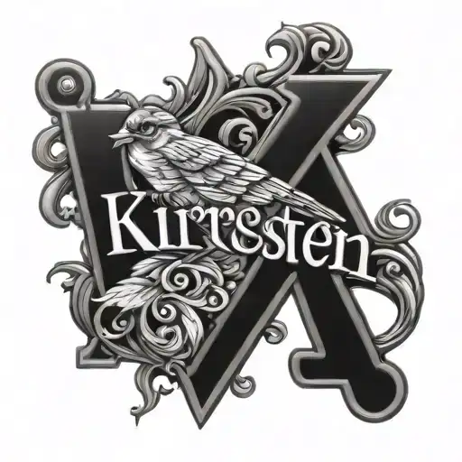 name written "kiersten" tattoo design idea