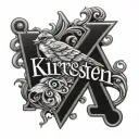 name written "kiersten" tattoo design idea