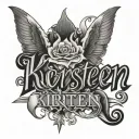 name written "kiersten" tattoo design idea