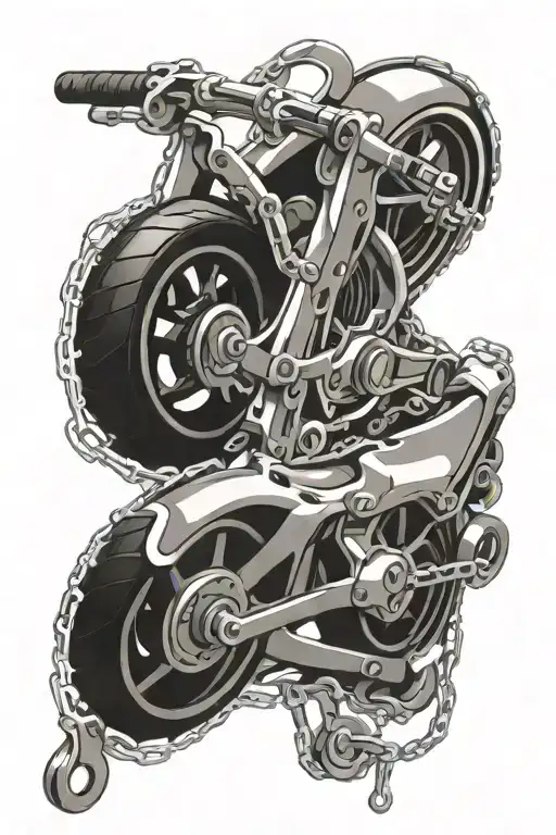 bike chain transforming, sport like dumbel, hockey tattoo design idea