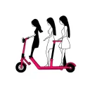 3 sisters on the same Push scooter tattoo design idea