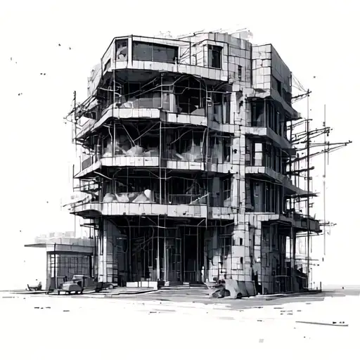 architecture construcrion tattoo design idea