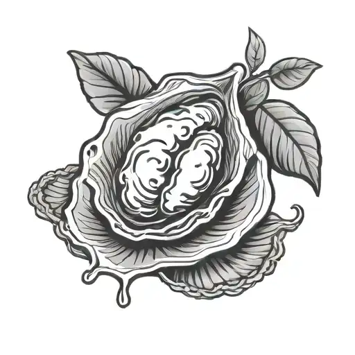 sexy animated oyster tattoo design idea