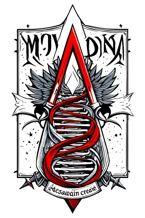 assasin creed logo with polish accent My DNA' tattoo design idea