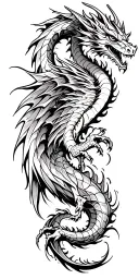 abstract dragon flying tattoo design idea