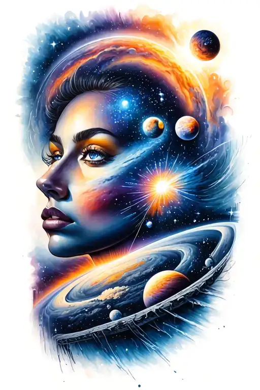 Galaxy and Universe tattoo design idea