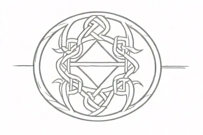 celtic rune bands alternating with lines tattoo design idea