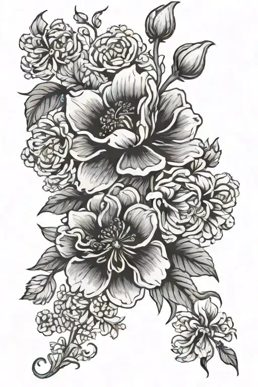 birth flower intwinded representin may, November and January  tattoo design idea