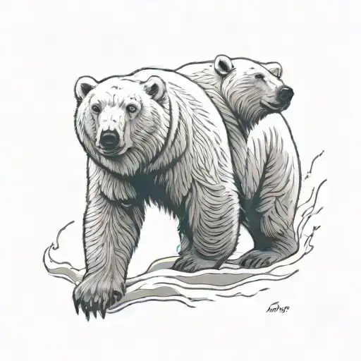 polar bear tattoo design idea