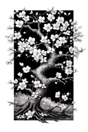 cherry blossom tree tattoo design idea