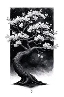 cherry blossom tree tattoo design idea