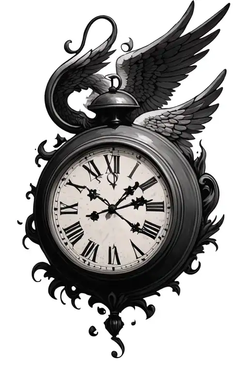 clock with 222 Angel number tattoo design idea