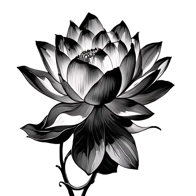 lotus flower growing tattoo design idea