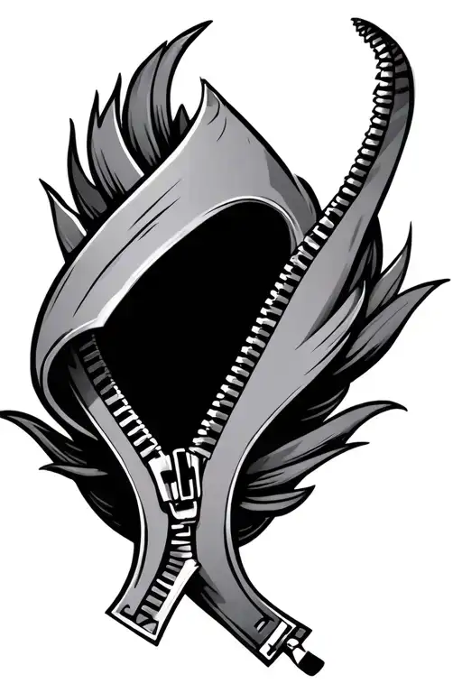 Zipper tattoo design idea