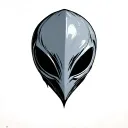 minimalist alien face tattoo design idea