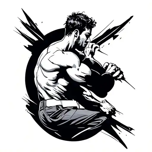 minimalist tattoo showing your struggle as a man and endurance towards tackling all the challenges tattoo design idea