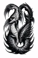 pisces libra and Scorpio combined together tattoo design idea