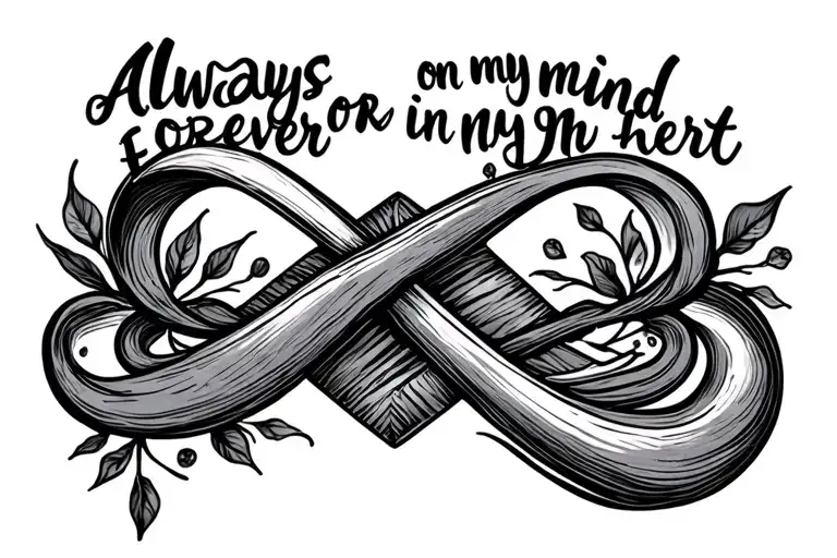 dainty infinity symbol always on my mind forever in my heart James 4 - 3 - 25 tattoo design idea