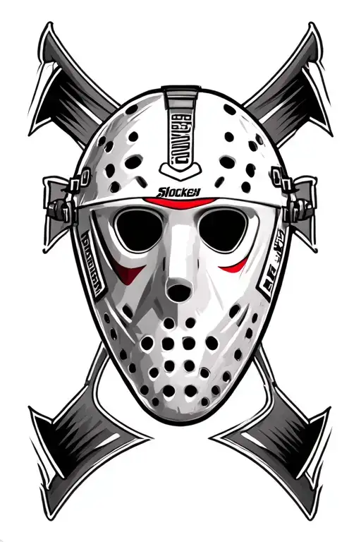 hockey goalie mask tattoo design idea