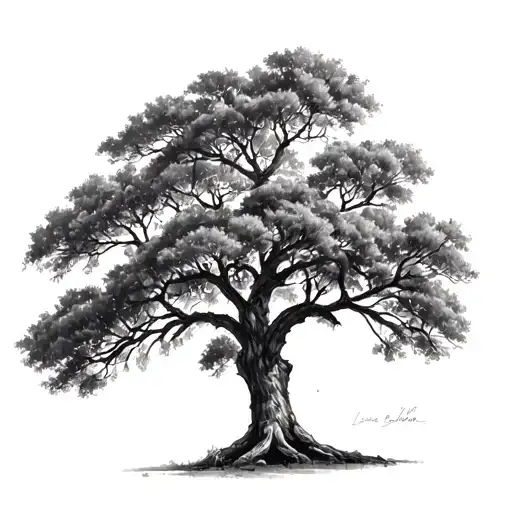 Live Oak Tree tattoo design idea