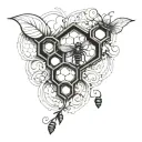 honeycomb and vine intertwined tattoo design idea