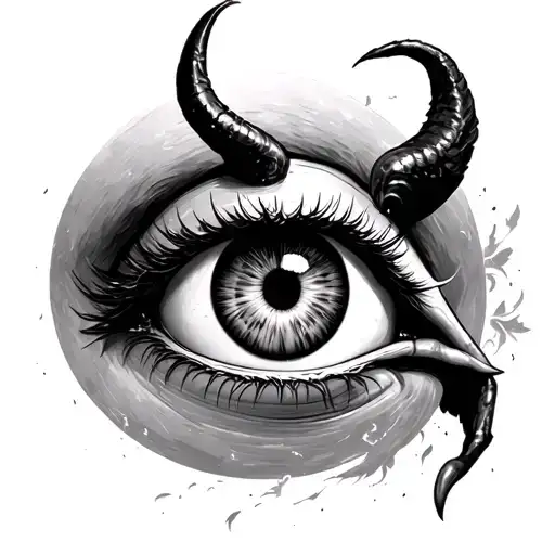 Satan's eye the creation of Miguel Angel and an Angel Callendo del Cielo tattoo design idea