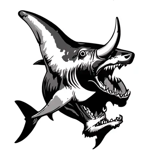 old world map incorporating a bull and a shark tattoo design idea