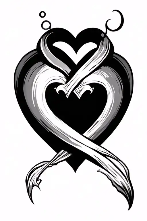 heart and infinity tattoo design idea
