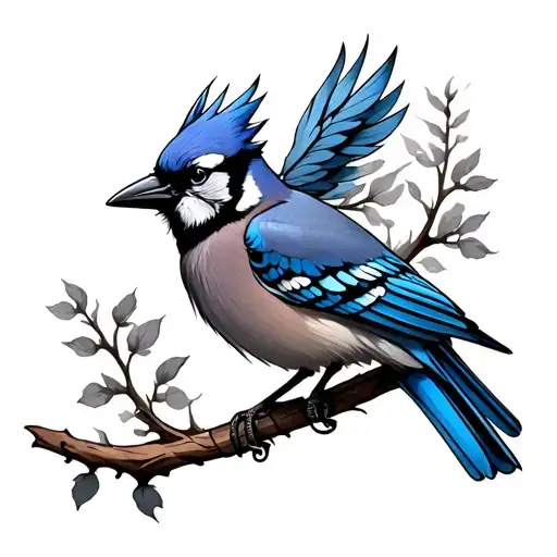Bluejay tattoo design idea