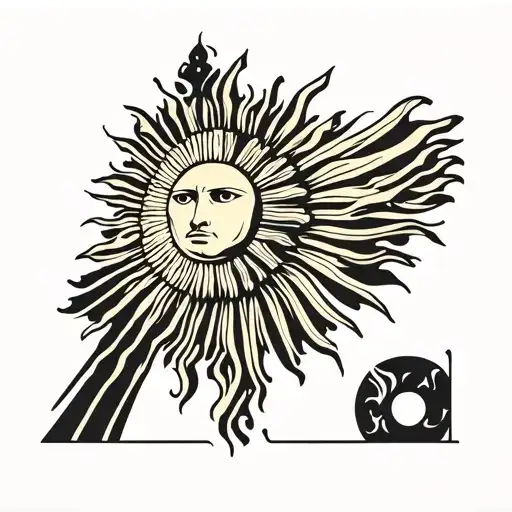 babylon with all religious denominatione of sun tattoo design idea