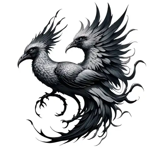 Semicolon Phoenix tattoo design idea