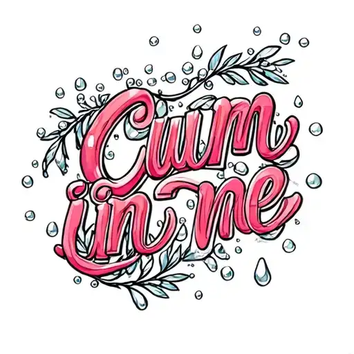 "Cum in me" white droplets, booty tattoo design idea