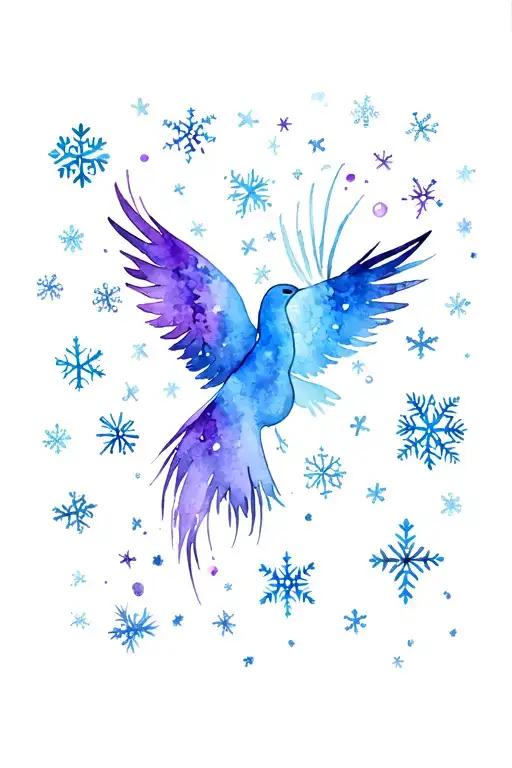 color sirens and snowflakes tattoo design idea