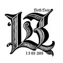 Birth Date 13 05 2005 roman numeral tattoo design idea