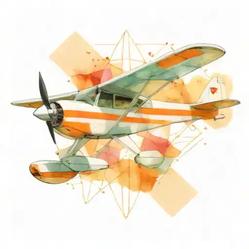 cessna 172 geometric shape tattoo design idea