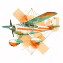 cessna 172 geometric shape tattoo design idea