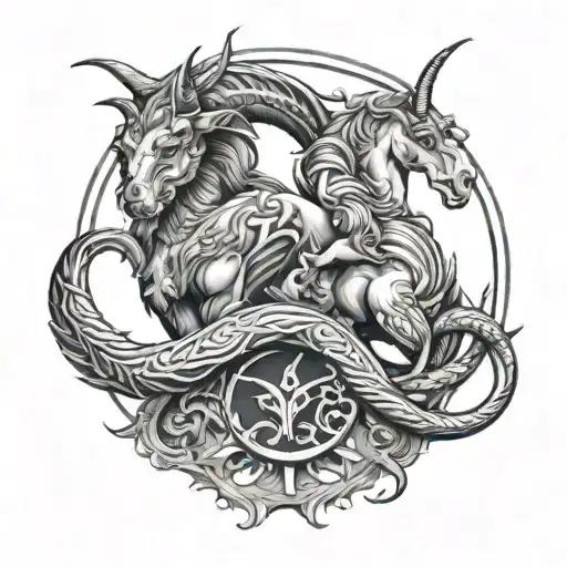 capricorn gemini tattoo design idea