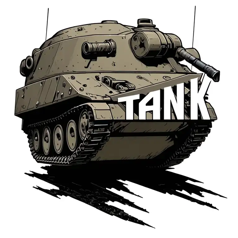 "TANK" Tank Army helmet tattoo design idea