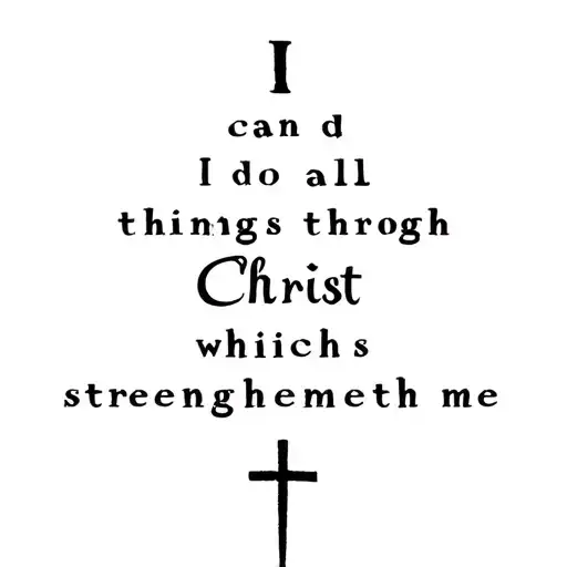 I can do all things through Christ which strengtheneth me philippians 4:13 with a pointy cross tattoo design idea