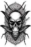 death head moth resting tattoo design idea