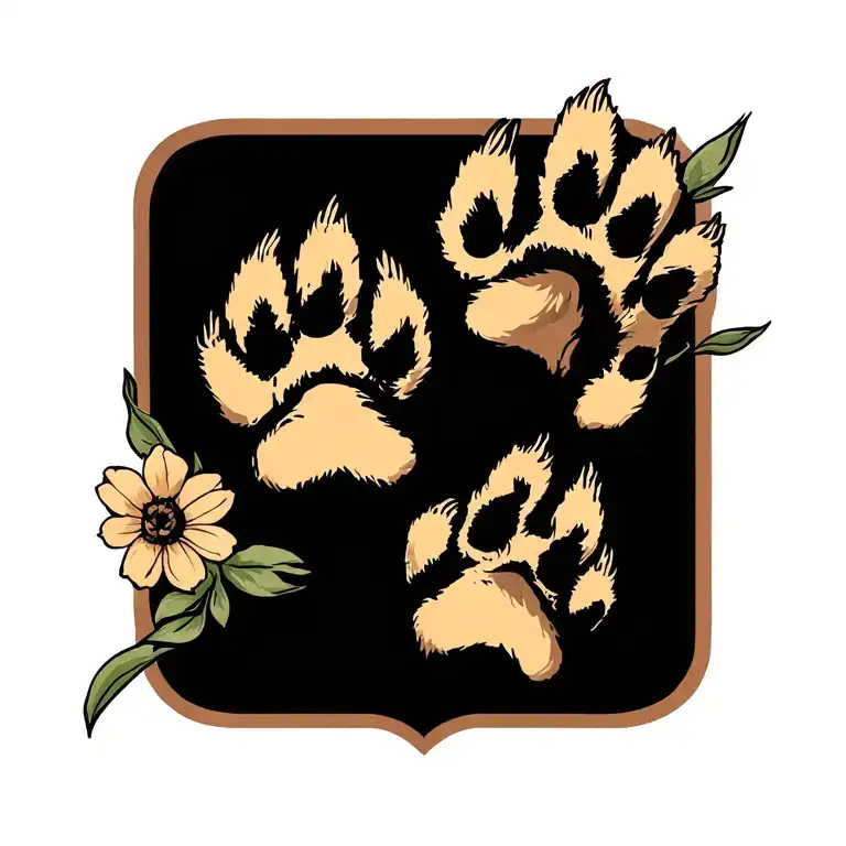 A bunny paw , cat paw and dog paw - minimalist but aesthetic and no title like paws tattoo design idea