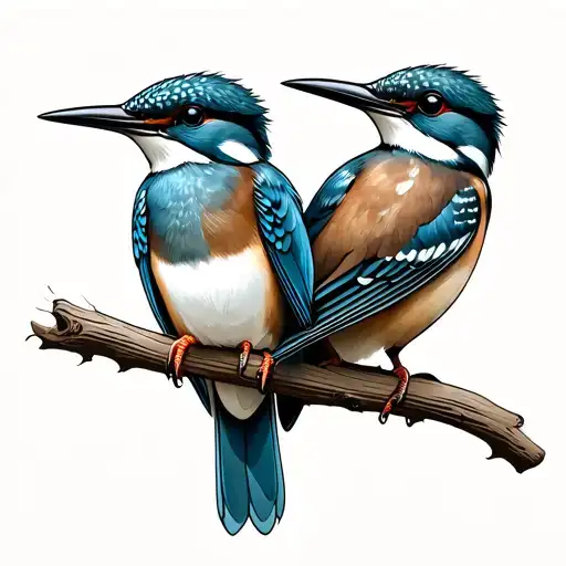 kingfisher and barnswallow  tattoo design idea