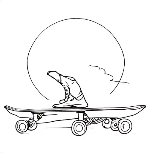 skate board tattoo design idea