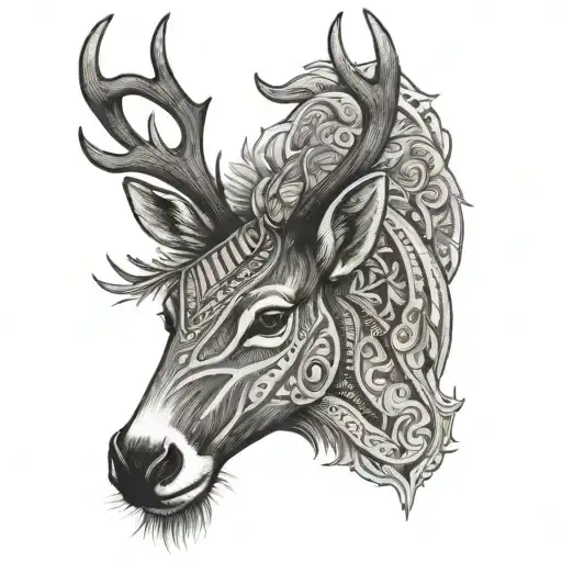 sapmi reindeer tattoo design idea