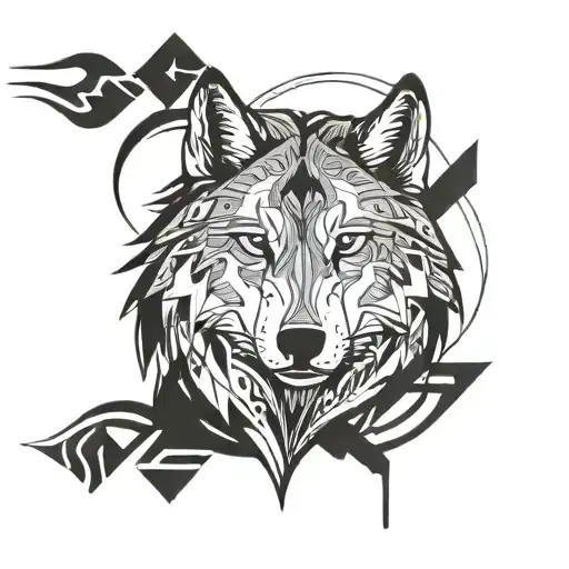 wolf, power, feminin, lonely, growth, strenght  tattoo design idea